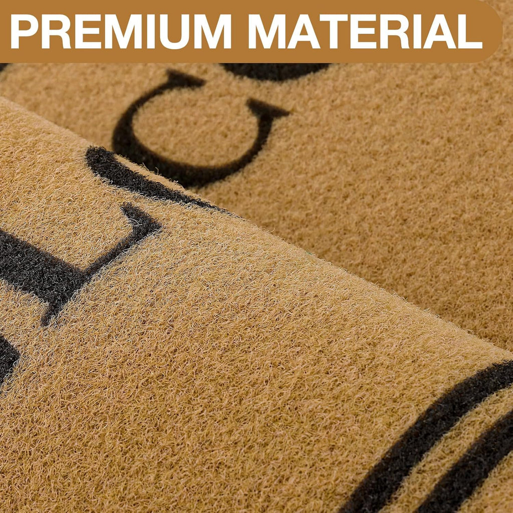 OLANLY Front Door Mat - Low Profile, Stain & Fade Resistant, Easy to Clean | 35x23 Inch, Brown Welcome Mat