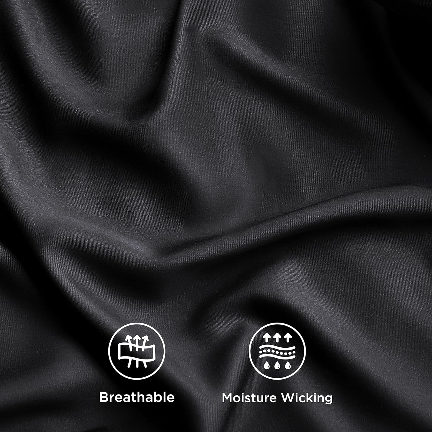 PureWoven King Size Sheet Set - Cooling Rayon Bamboo Sheets | Deep Pocket, Soft & Breathable Black Bedding for Hot Sleepers
