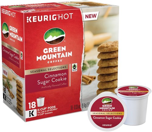 Green Mountain Coffee - Cinnamon Sugar Cookie K-Cups | 18 Count for Keurig Brewers