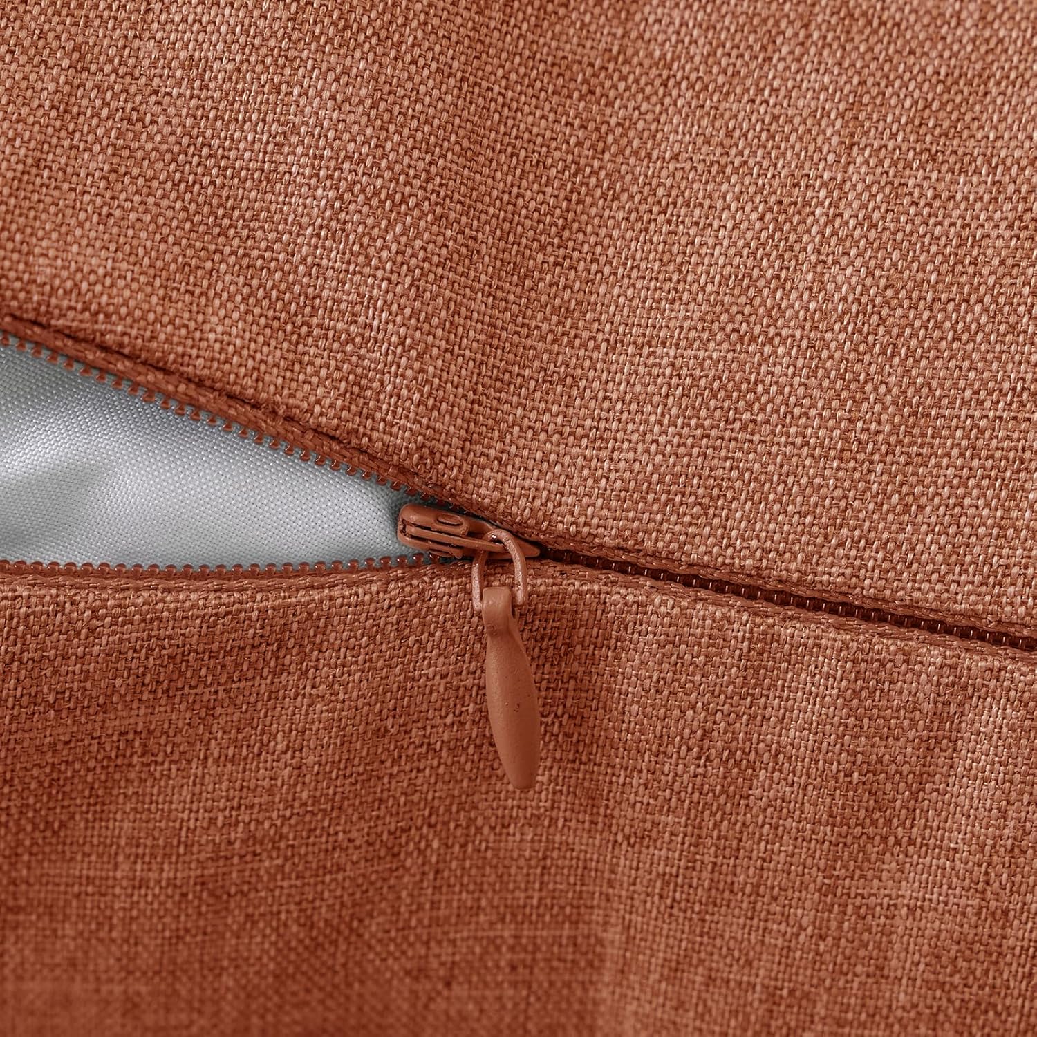 MIULEE Decorative Outdoor Throw Pillow Covers - Waterproof Faux Linen Cushion Cases | 24x24 Inch Rust (Pack of 2)