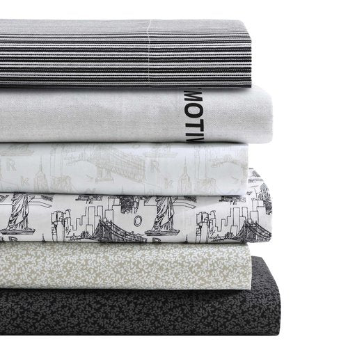 Kenneth Cole - Queen Sheet Set, Super Soft Wrinkle-Resistant Bedding with Bonus Pillowcases, Striped Home Decor, Oeko-Tex Certified (Twill Stripe Texture Black, Queen)