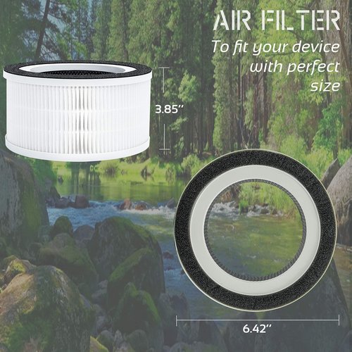 Flintar Allo Replacement Filter, Compatible with Afloia Fillo and MOOKA Allo Air Purifier, 3-in-1 Filtration, 2-Pack