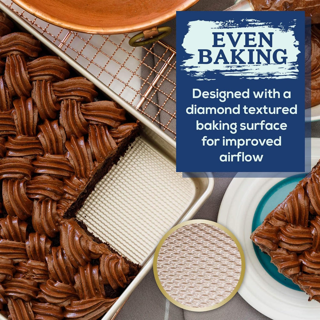 Ultra Cuisine 9x13 Inch Non-Stick Cake Baking Pan - Easy Clean & Food Safe Coating - Bake Like A Pro