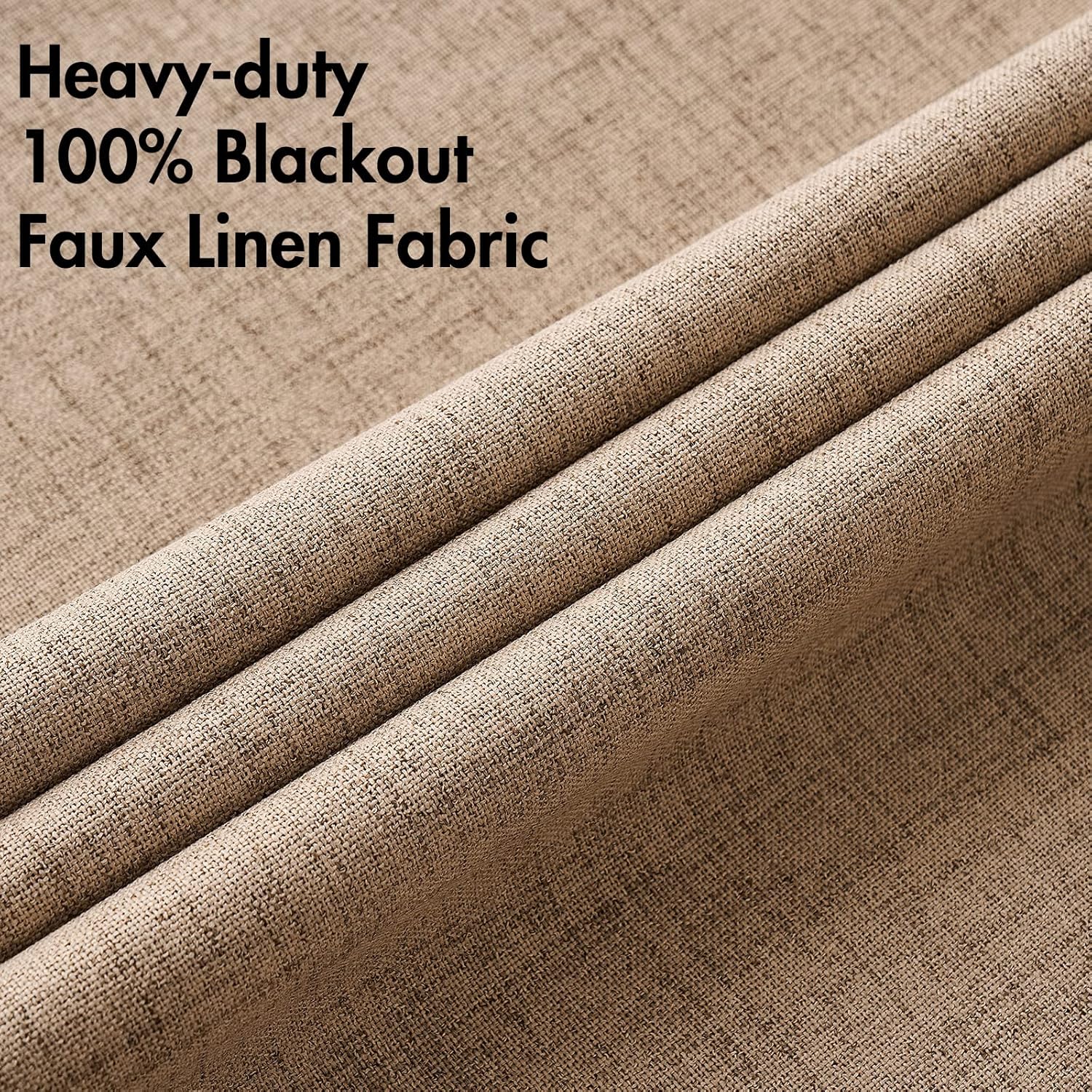 MIULEE Blackout Linen Textured Curtains - Thermal Insulated Copper Brown Grommet Drapes | 42 x 63 Inch (2 Panels)