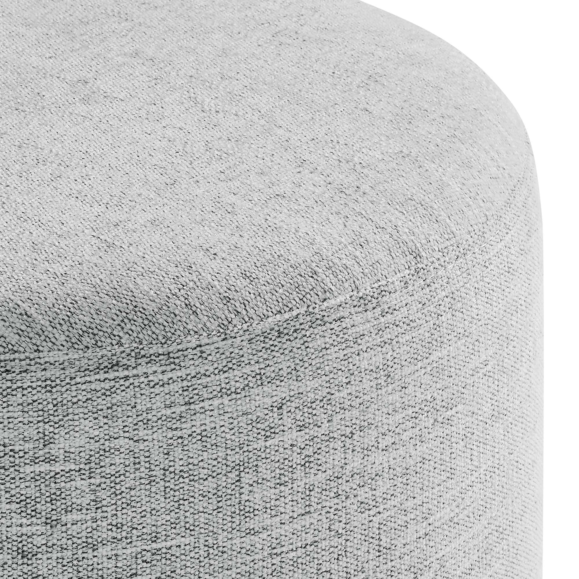Modway Callum 16 Inch Round Ottoman in Heathered Weave Light Gray - Woven Heathered Fabric - Upholstered Ottoman for Living Room - Ottoman Side Table, Vanity Seat, Accent Table or Footrest Ottoman