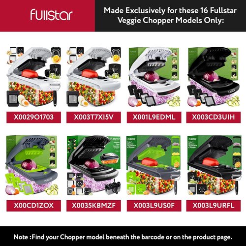 Fullstar Blade Replacement Set - Compatible with Select Fullstar Chopper Models - 2-Piece Insert Set for Large & Small Dice - 3.9 x 4.4 Inches