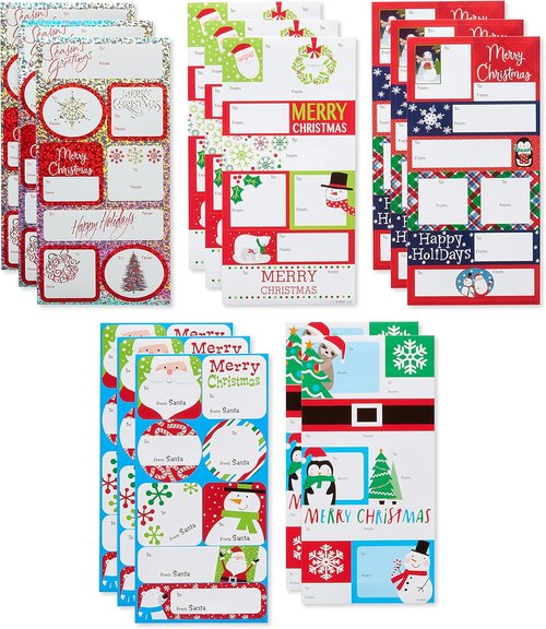 American Greetings Christmas Gift Tags - Self-Adhesive Holiday Designs | 112 Count