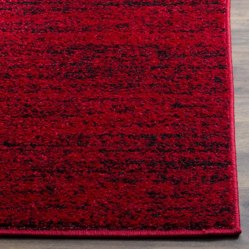 SAFAVIEH Adirondack Collection Runner Rug - 2'6" x 8', Red & Black, Modern Abstract Design, Non-Shedding & Easy Care, Ideal for High Traffic Areas in Living Room, Bedroom (ADR117F)