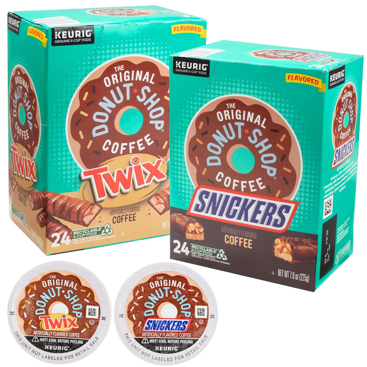 SCS Direct K-Cup Variety Pack - Snickers & Twix Flavored Light Roast - 48 Cups Total (24 Each)