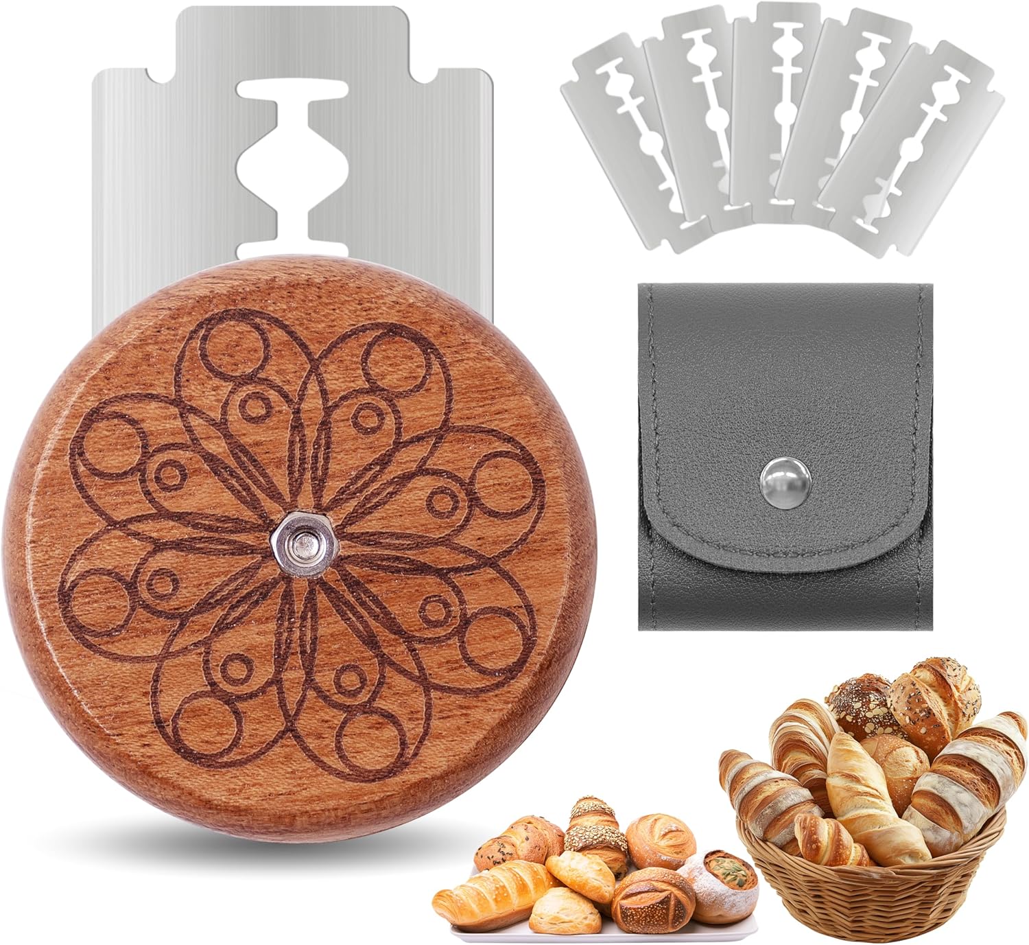 UFO Bread Lame Cutter - Sourdough Scoring Tool with 5 Blades & Storage Cover | Ideal for Artisan Bread & Baguettes