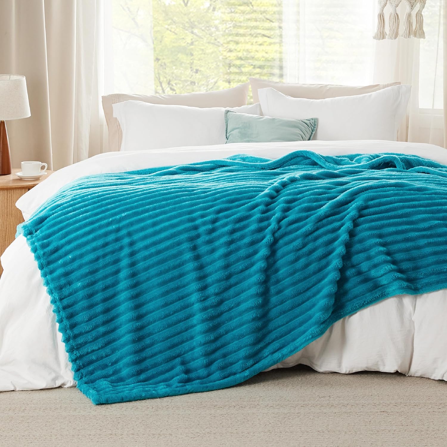 Bedsure GentleSoft Fleece Blanket - Cozy Teal Throw for Couch, Perfect for Women | 108x90 Inches