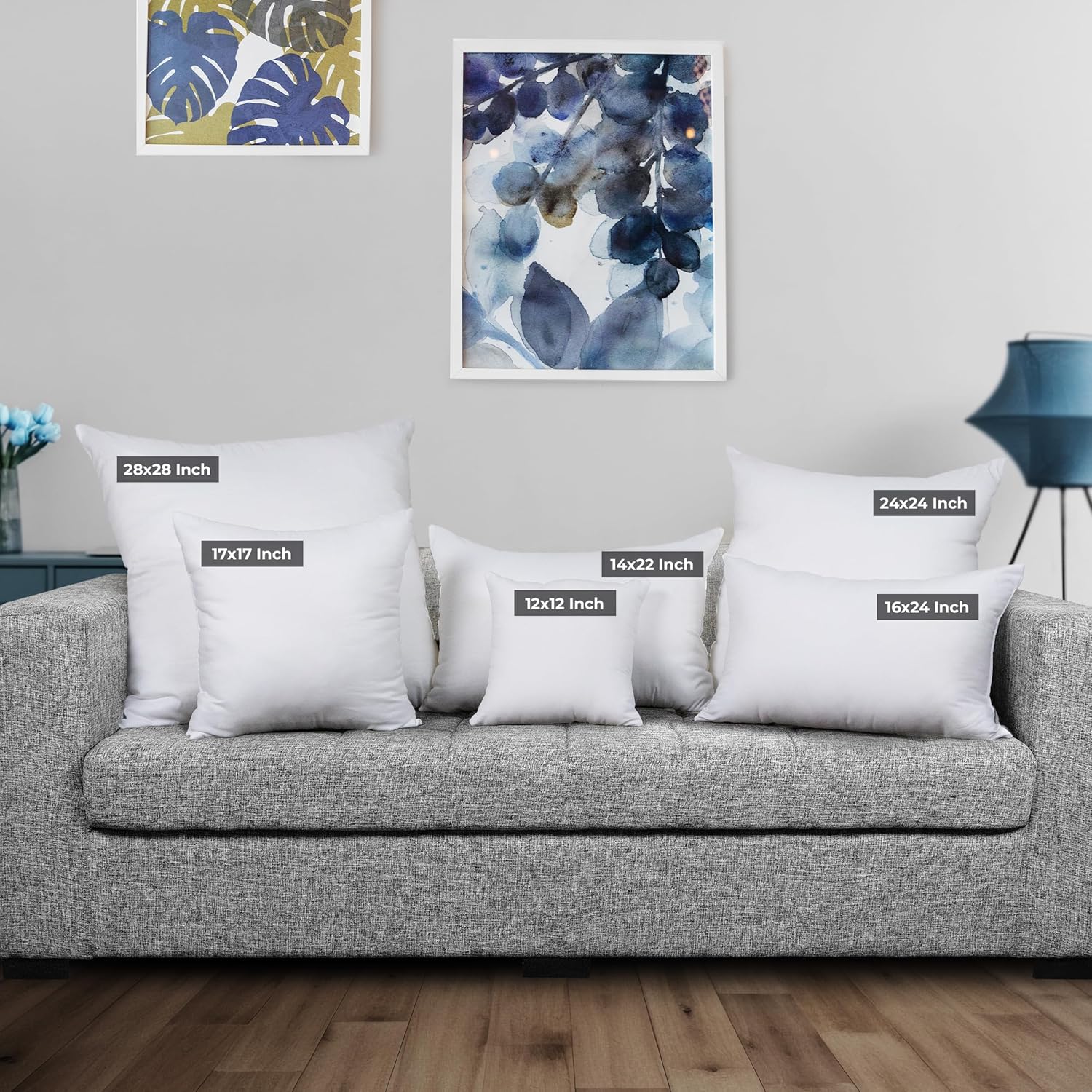 Utopia Bedding 16x24 Pillow Inserts - Set of 2 White Decorative Throw Pillows for Sofa & Couch - Soft & Fluffy Cushions