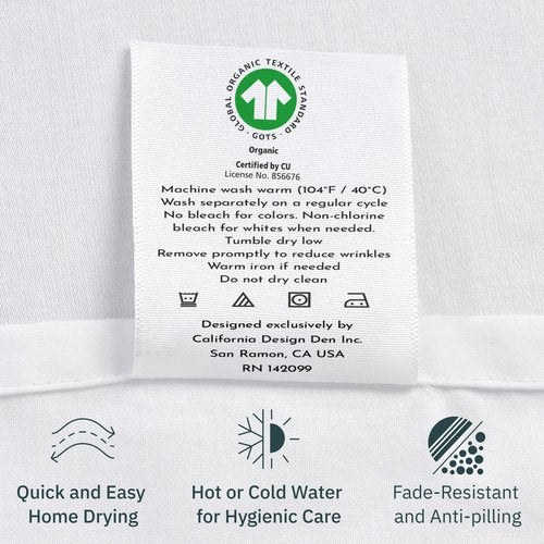 California Design Den King Sheets Set - Soft 100% Organic Cotton Sheets with Deep Pockets, Crisp Percale, Breathable and Durable Bedding Set - True Ivory