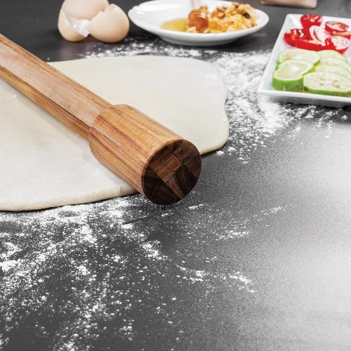 Ironwood Gourmet Acacia Wood Rolling Pins - Set of 2 Durable Long Rolling Pins for Baking