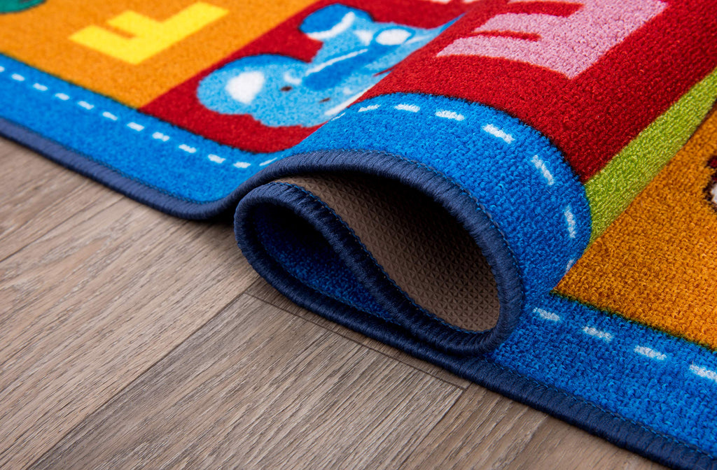 Rugshop Kids Educational Learning Alphabet Symbols Non Skid (Non Slip) Area Rug 3'3" x 4'7" Multi