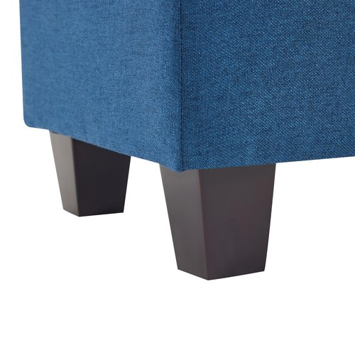 Christopher Knight Home Ottoman Foot Stool,Rectangular Fabric Upholstered Ottoman,Modern Side Table for Living Room Bedroom, Birch Wood Legs,Navy Blue
