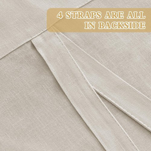 H.VERSAILTEX Tie Up Linen Curtains 63 Inch Length Nature Linen Textured Privacy Curtain Multi Hanging Ways Shade Balloon Window Shade Rod Pocket Casual Curtain - 42x63 - Natural