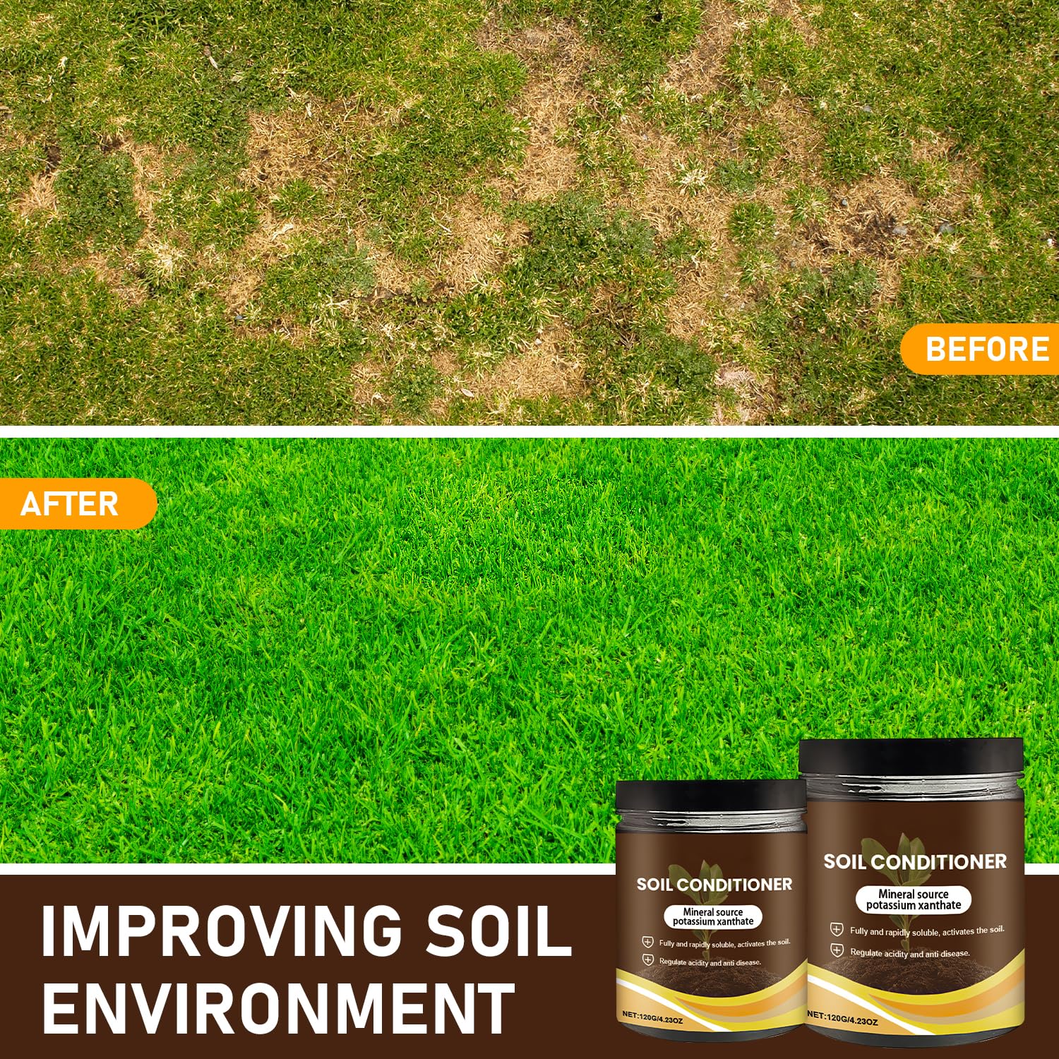 Skiennix Organic Soil Activators - 2Pcs Plant Fertilizers for Healthy Garden Beds | 120G Each