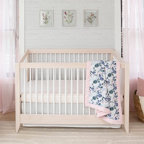 aden + anais Essentials 3-Piece Crib Bedding Set, Baby Bedding Bundle, Cotton Blanket, Crib Sheet, Crib Skirt, Flowers Bloom