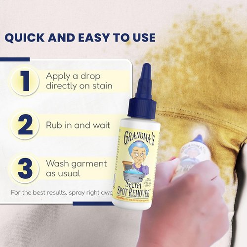 Grandma's Secret Spot Remover Laundry Spray - Toxin-Free Fabric Stain Remover for Oil, Paint & Blood - 16 oz & 2 oz DuoPack