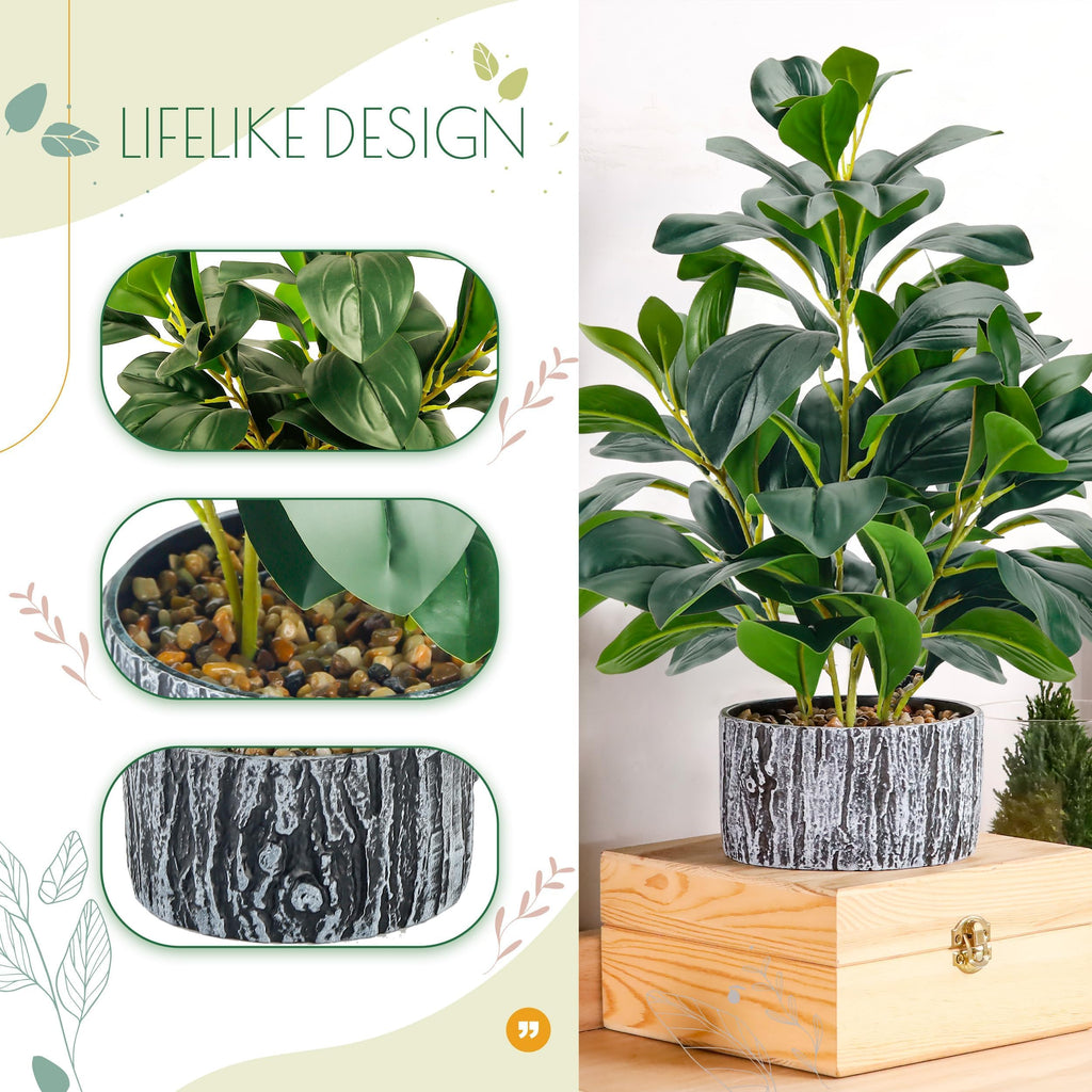 Der Rose Fake Plants Artificial Plants Indoor with Black and White Striped Pots for Room Home Bathroom Bedroom Kitchen Decor
