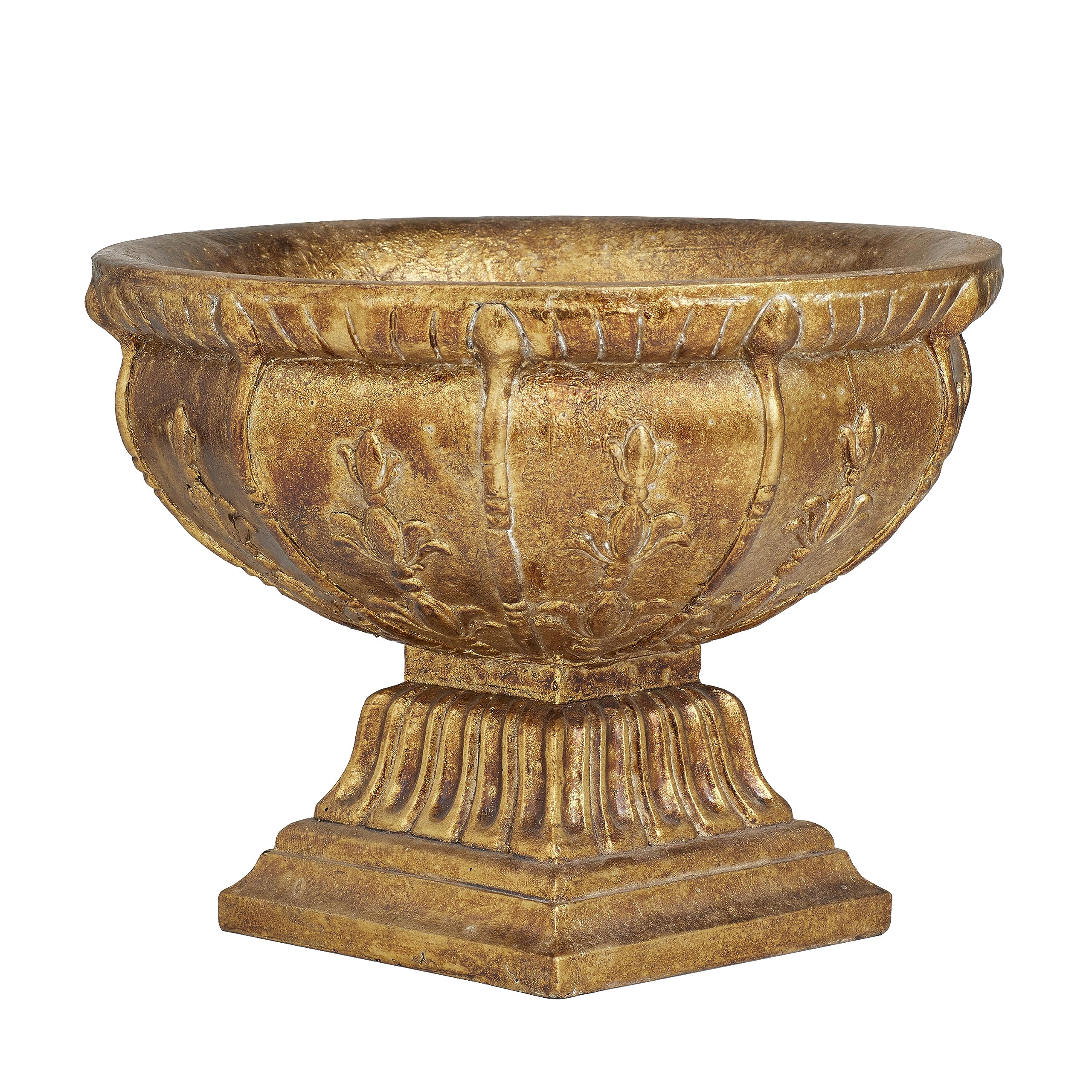 Deco 79 Polystone Decorative Decorative Bowl Ornate Decorative Container, Decorative Keepsake Box 11" x 11" x 9", Gold