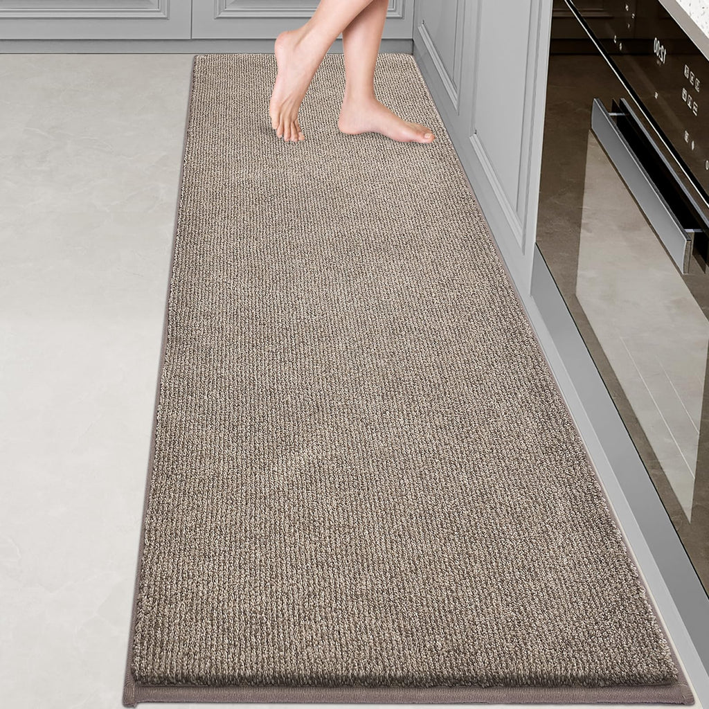 DOMUSTEX Washable Kitchen Rug 24" x 82" / 60cm x 210cm, Non Slip Kitchen Mat for Floor, Absorbent Indoor Entryway Runner Rug for Hallway, Laundry, Bathroom, Bedroom (Roll Packing)
