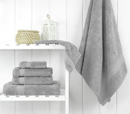 Cotton Paradise 6-Piece Towel Set - 100% Soft Absorbent Turkish Towels | Light Gray Bath & Hand Towels