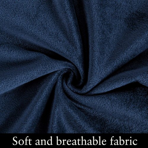 FLXXIE Queen Zipped Velvet Pillowcases - Soft & Cozy Decorative Pillow Covers | 20x30 Inches, Navy Blue