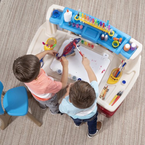 Step2 Deluxe Art Master Desk, Kids Activity Table & Chair, Arts & Crafts Desk, Made of Durable Plastic, For Toddlers 3+ Years Old