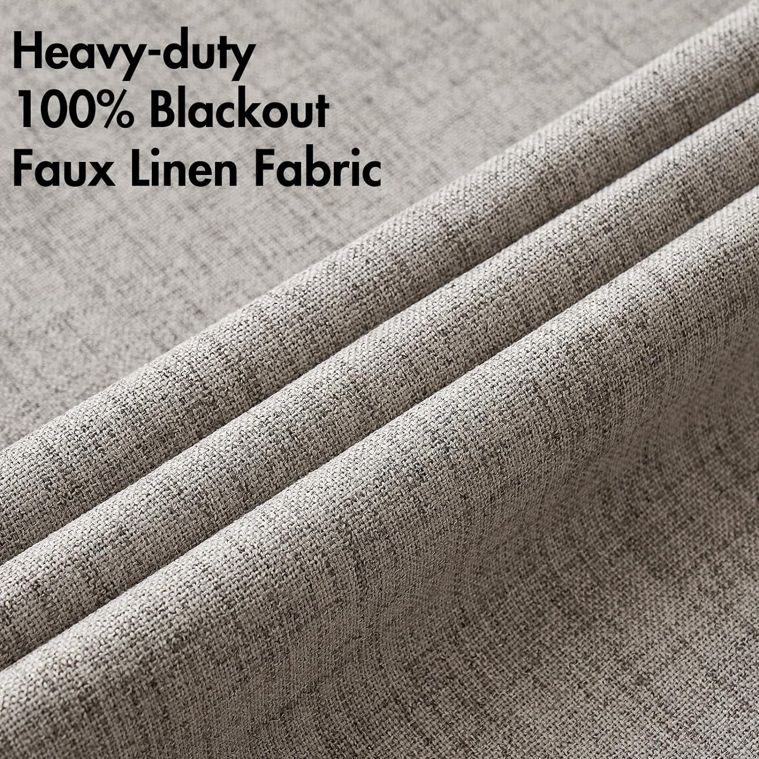 MIULEE 100% Blackout Linen Textured Curtains - Thermal Insulated Room Darkening Drapes | Warm Taupe, 42 x 84 Inch (2 Panels)