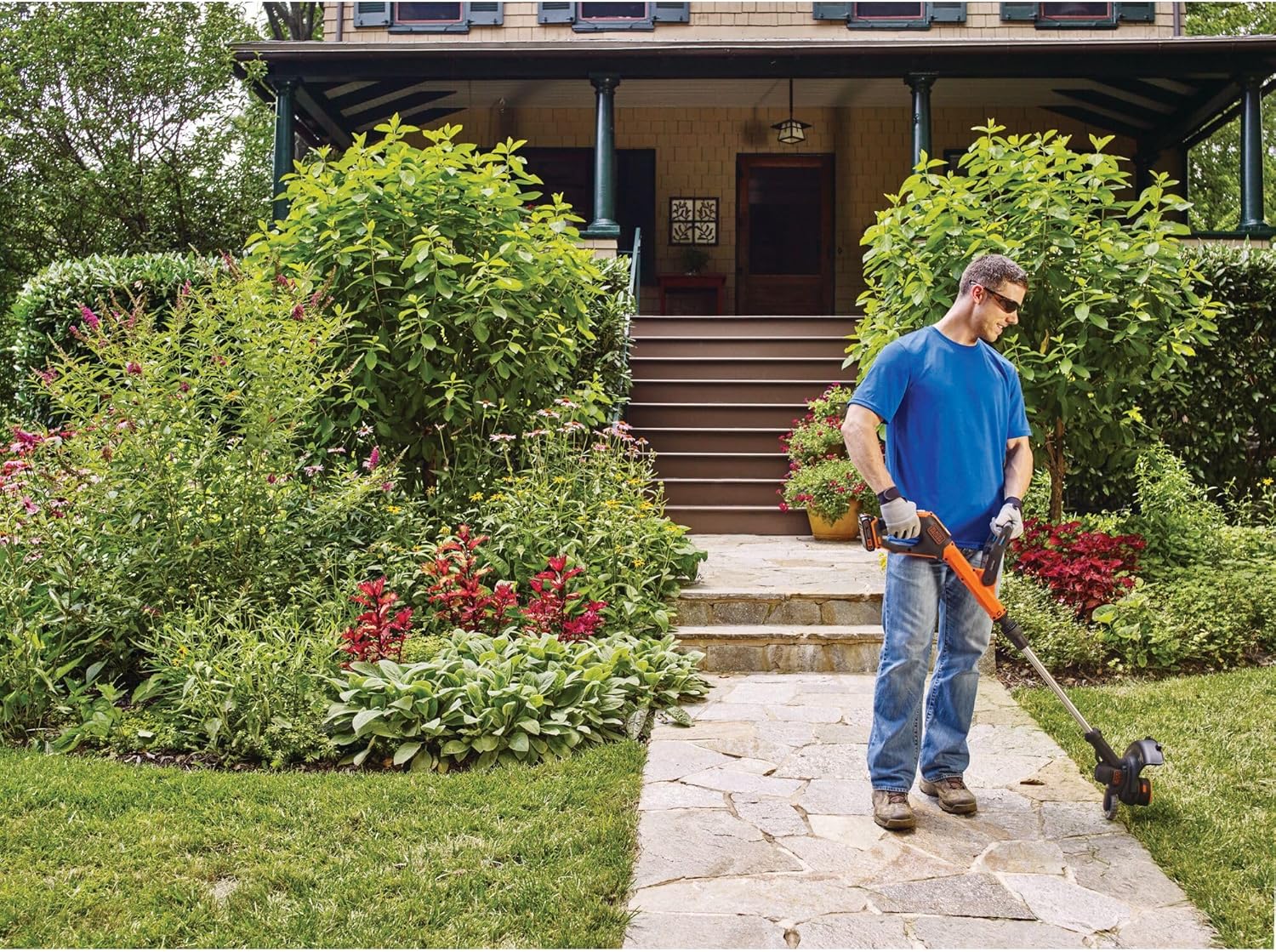 BLACK+DECKER 20V MAX String Trimmer & Edger - EasyFeed 12-Inch Cutting Width, 2-Speed Control, Battery Included