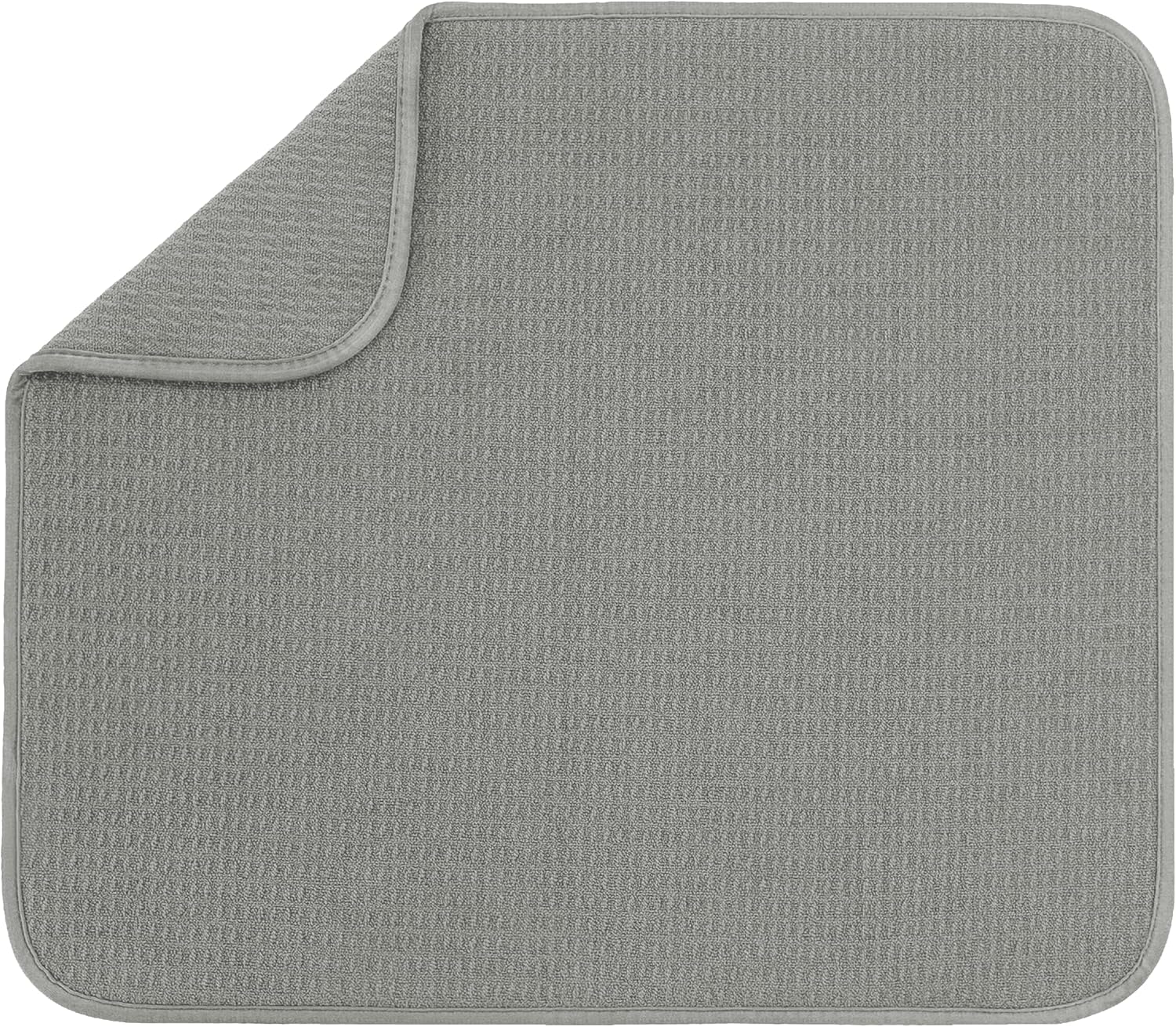 S&T INC. Dish Drying Mat - Absorbent Microfiber Kitchen Counter Pad, 16” x 18”, Large, Grey