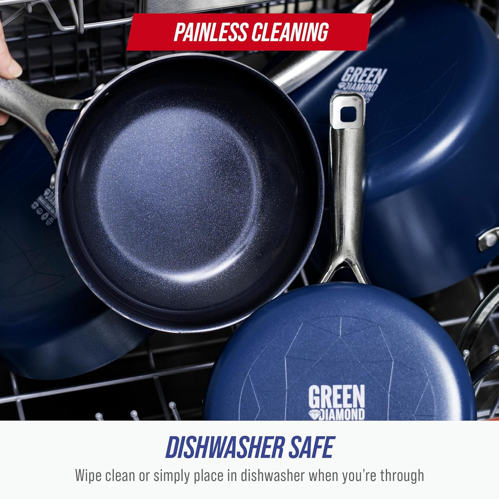 Blue Diamond 12" Nonstick Frying Pan - Diamond Infused, PFAS & PTFE-Free, Dishwasher Safe, Stay Cool Handle