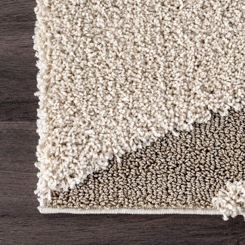 nuLOOM Carolyn Modern Shag Area Rug - 4 Round Accent Shag Rug Transitional Cream/Ivory Rugs for Living Room Bedroom Dining Room Nursery Entryway