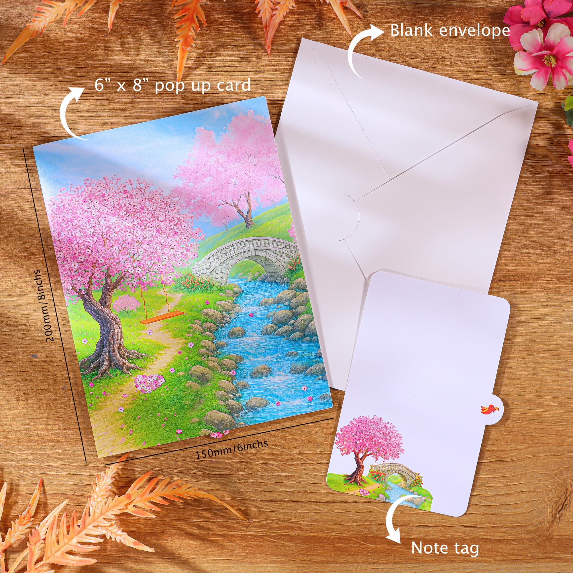 Pop Up Valentines Cards, 3D Cherry Blossoms and Swing Couple in Love, Anniversary, Wedding Cards for Wife, Husband, Her, Him, Girlfriend, Ideal Gift for Birthday, Wedding, Valentine's Day, Mothers Day