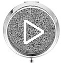 LALAFINA Silver Compact Mirror, Round Double Sided Pocket Makeup Mirror