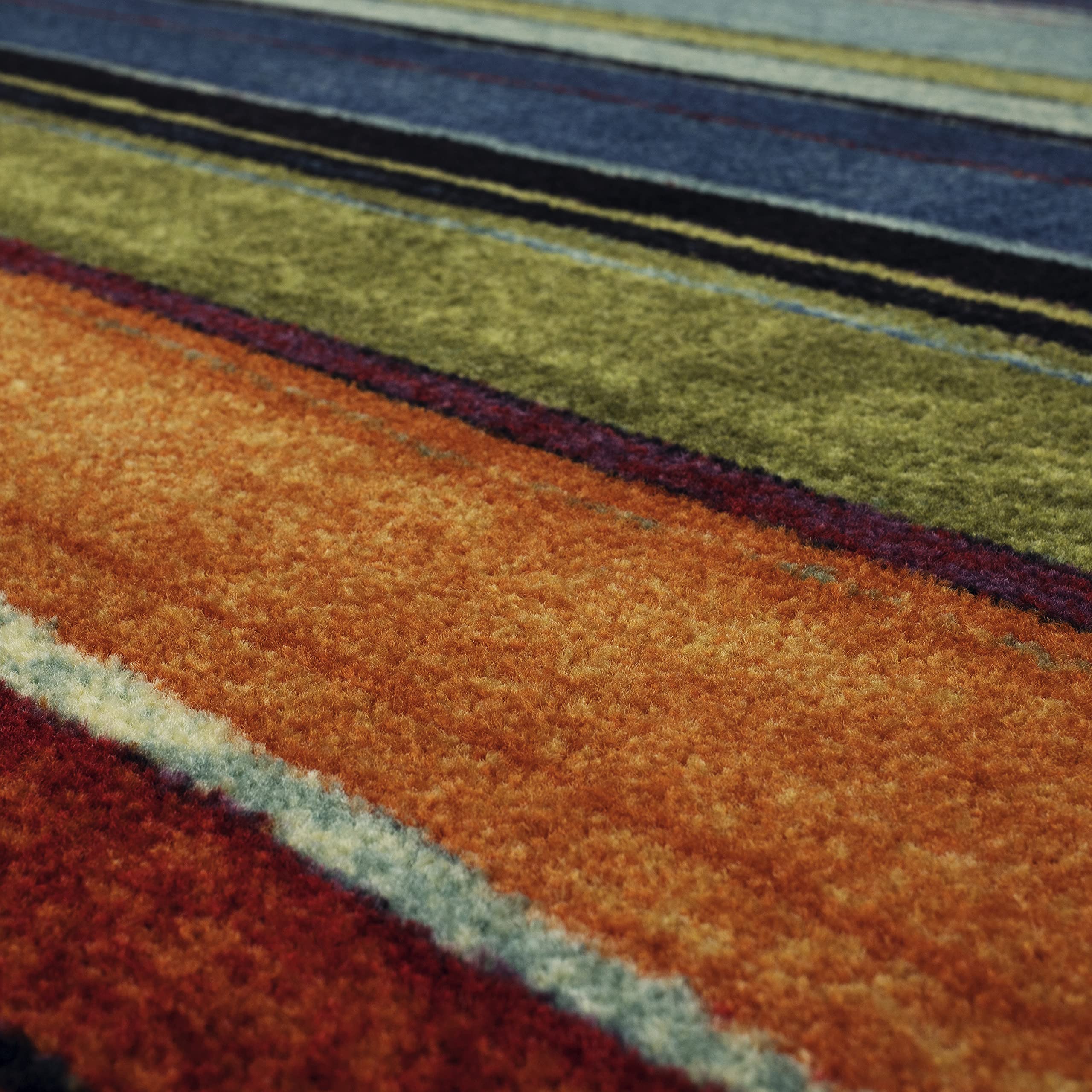 Mohawk Home Rainbow Stripe 4' x 6' Area Rug - Multicolor - Perfect for Living Room, Dining Room, Office