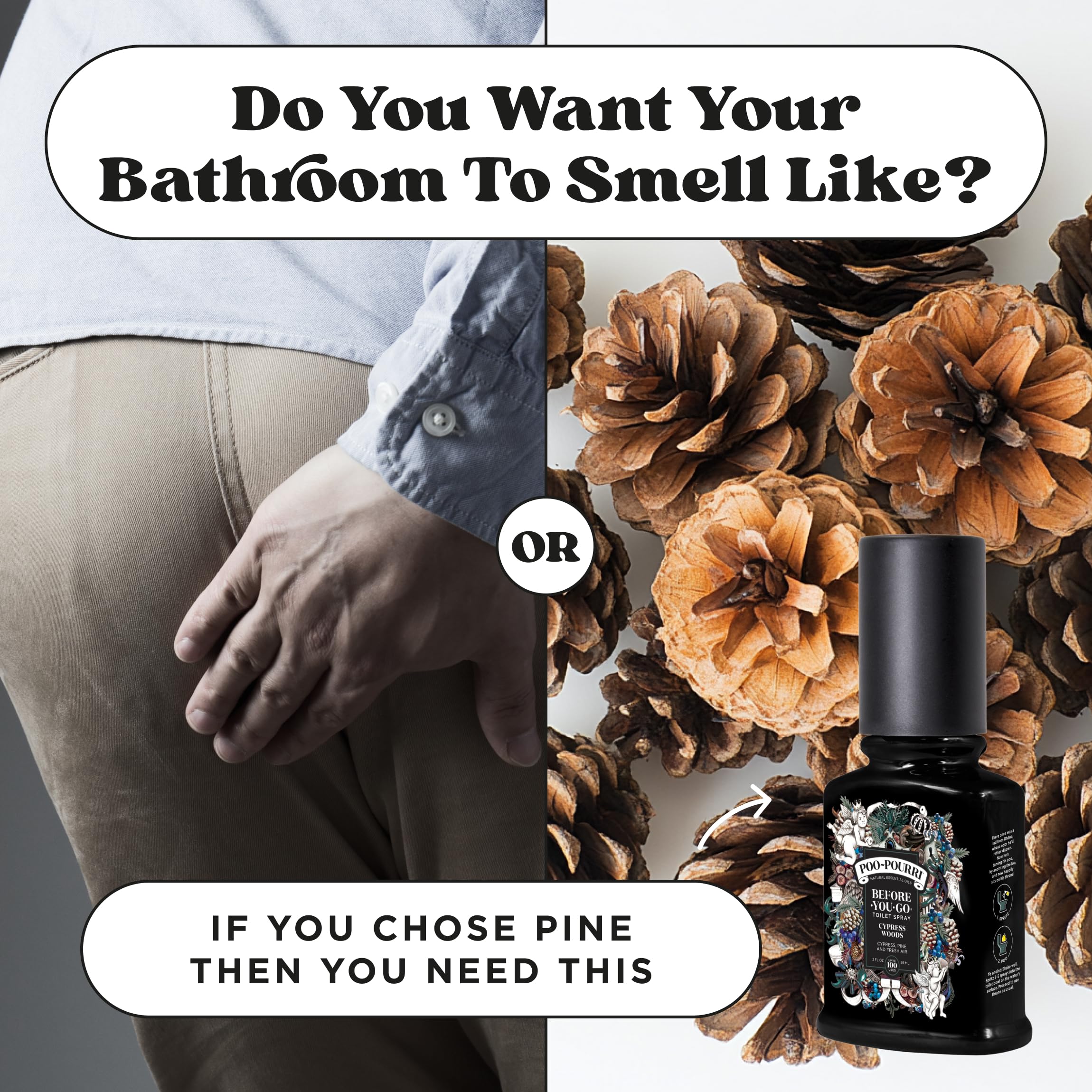 Poo-Pourri Before-You-Go Toilet Spray, Cypress Woods, 2 Fl Oz - Cypress, Pine and Fresh Air