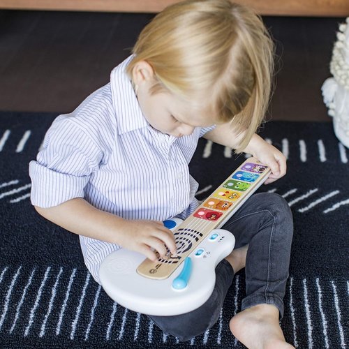 Baby Einstein Strum Along Songs Wooden Toy Guitar - Montessori Musical Learning Toy with Lights, 12mo+