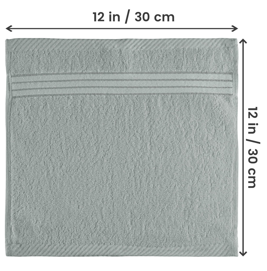 Utopia Towels 12 Pack Premium Wash Cloths Set, 12 by 12 Inches, 100% Cotton Ring Spun, Highly Absorbent and Soft Feel Washcloths for Bathroom, Spa, Gym, and Face, Cool Grey