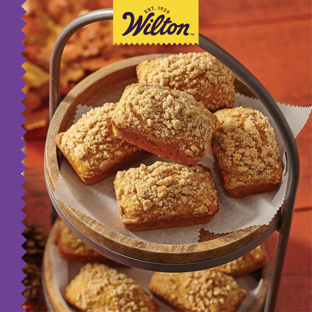 Wilton Gold Non-Stick Bakeware Mini Loaf Pan - Perfect for Banana Breads & Cakes - 15 x 10 x 1.6 Inch, 8 Cavity