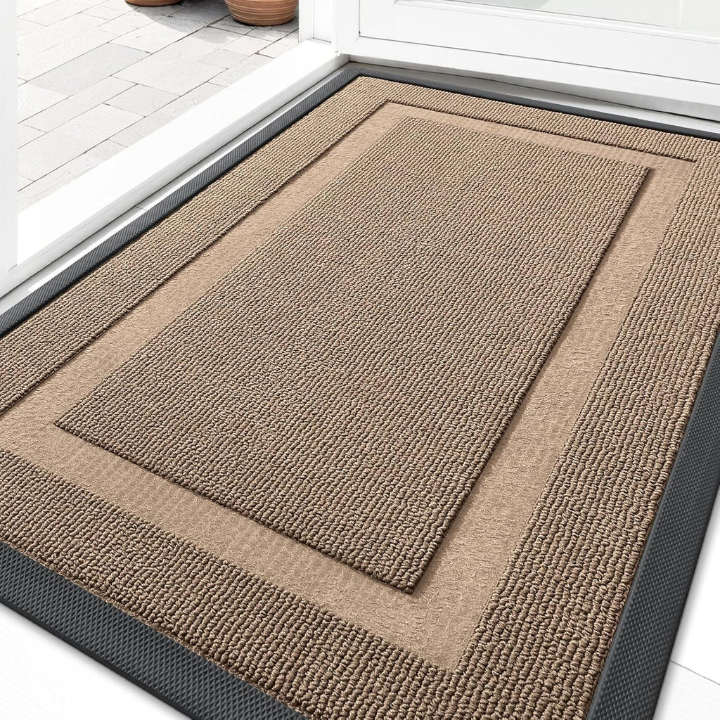 OLANLY Waterproof Front Door Mat - All-Season Indoor/Outdoor Doormat | Sturdy Natural Rubber, 33x21 Mocha