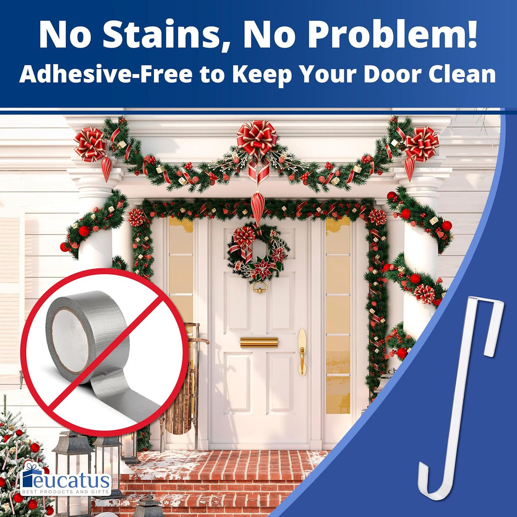 Skiennix 12-Inch Clear Wreath Hanger - Non-Scratch Design for Indoor/Outdoor Holiday Decor