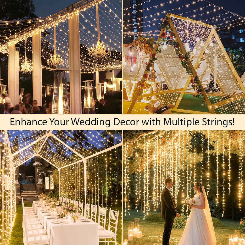Suddus Indoor String Lights - 33ft 100 LED Warm White Fairy Lights with Remote & Timer for Home Decor