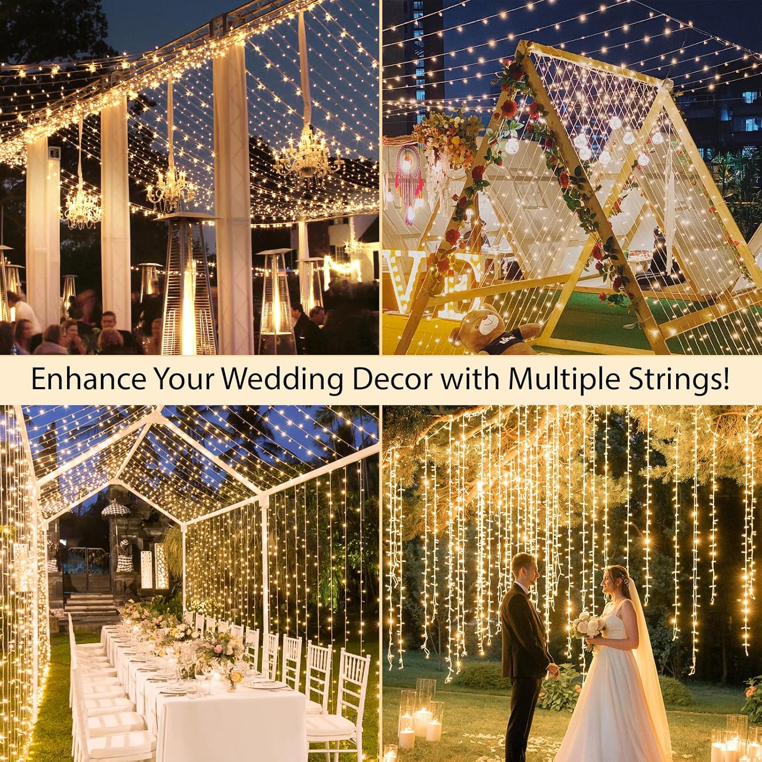 Suddus Indoor String Lights - 33ft 100 LED Warm White Fairy Lights with Remote & Timer for Home Decor