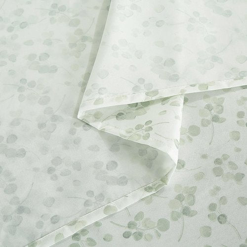 Chezmoi Collection Arbor 4-Piece Floral Bed Sheet Set - Soft Green White Printed Microfiber 14-Inches Deep Pocket Sheets & Pillowcases Set, Queen
