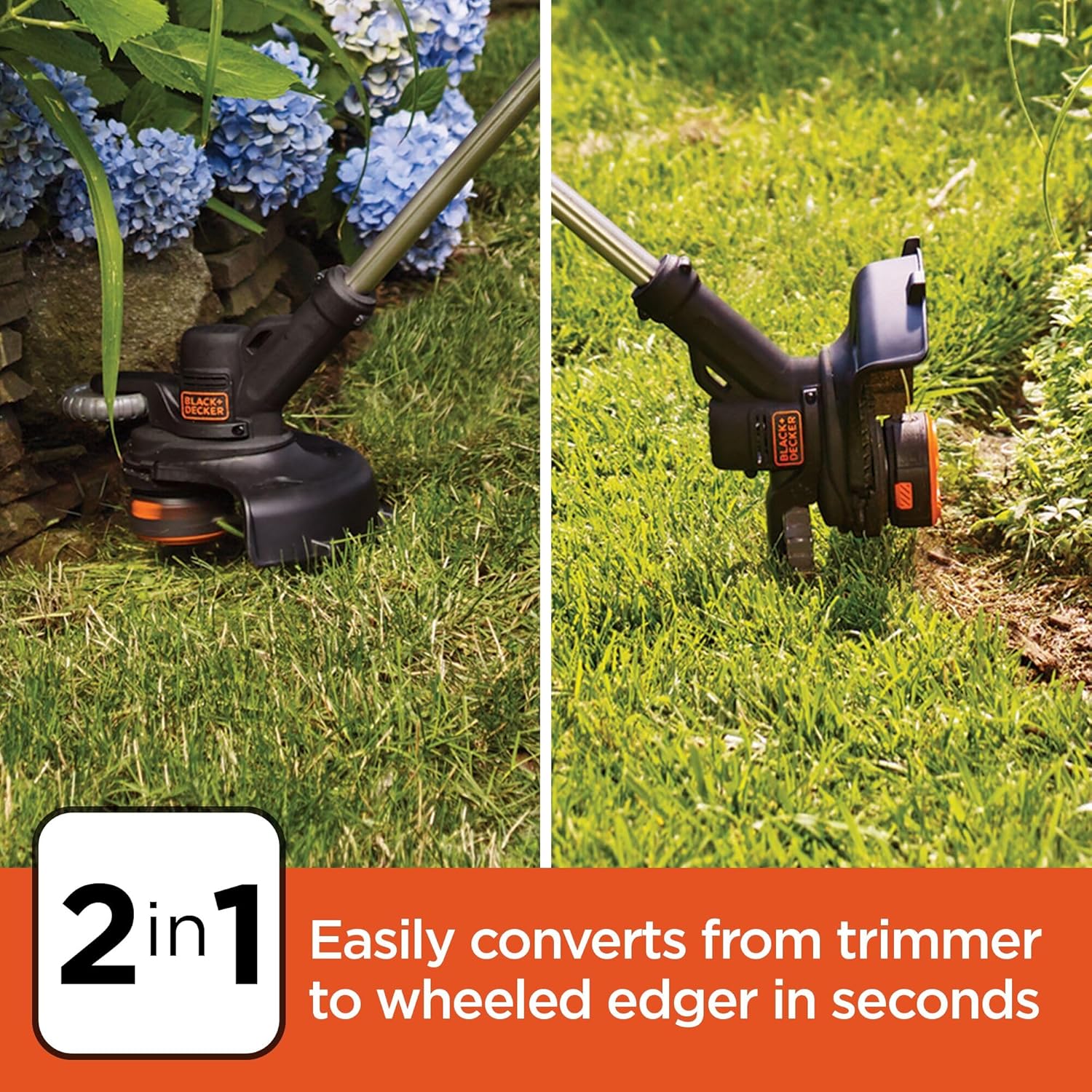 BLACK+DECKER 20V MAX Cordless String Trimmer & Edger - 12 Inch, 2-Speed Control, 2 Batteries & Charger Included