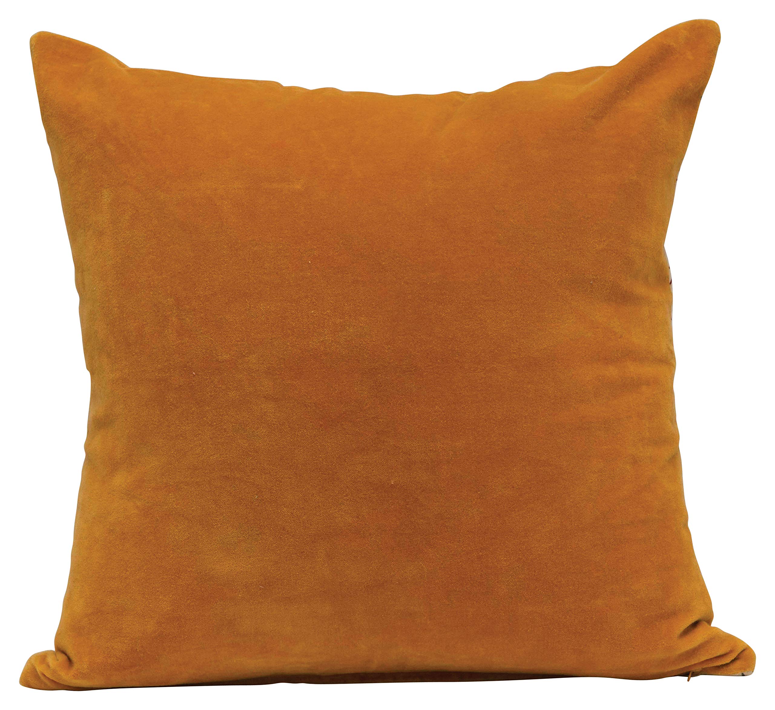 Creative Co-Op One Happy Family are We! Reversible Cotton Stamp Pillow with Solid Back (DF2555)