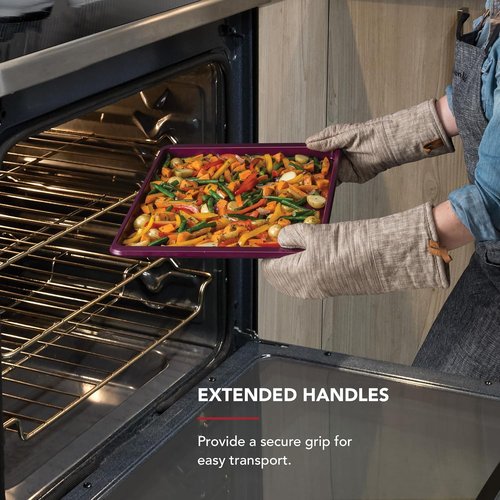 KitchenAid Nonstick Aluminized Steel Baking Sheet - 13x18in, Beetroot Color for Perfect Baking